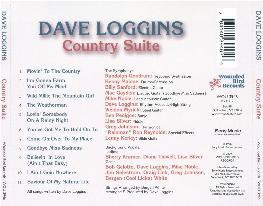 Dave Loggins Country Suite New Cd