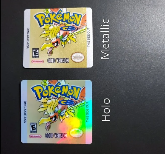 Replacement label for Pokemon Gold Gameboy sticker