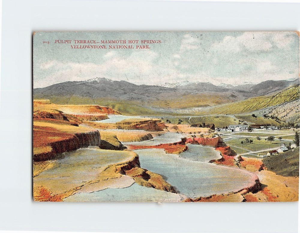 Postcard Pulpit Terrace Mammoth Hot Springs Yellowstone National Park Wyoming