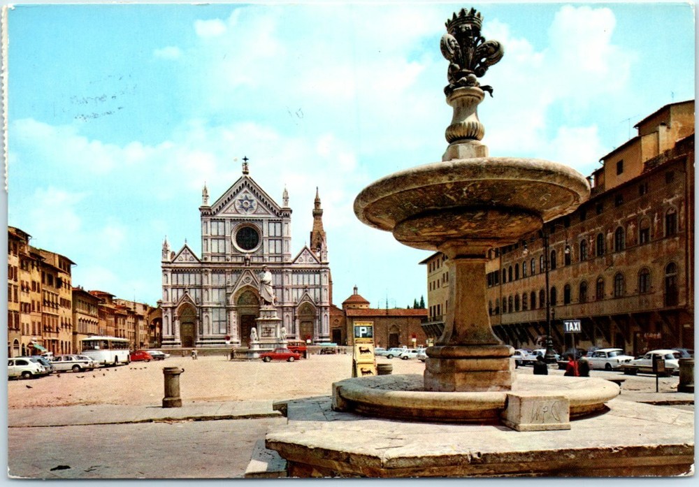 Postcard - Santa Croce Church and Square - Florence, Italy