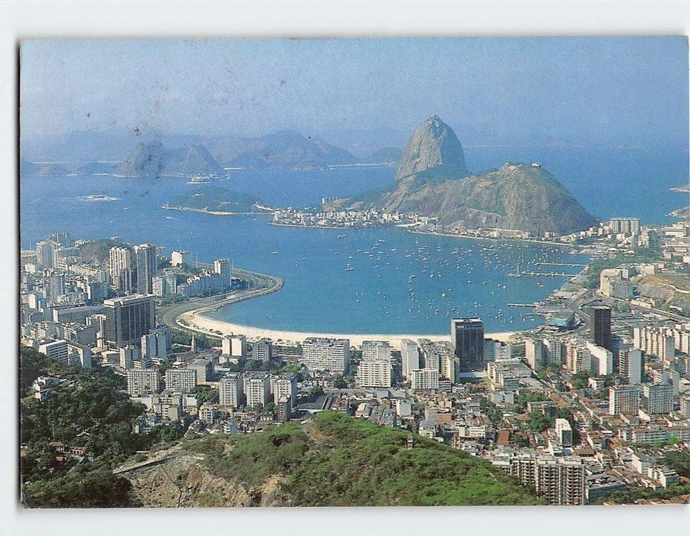 Postcard Panoramic View Guanabara Bay Rio De Janeiro Brazil