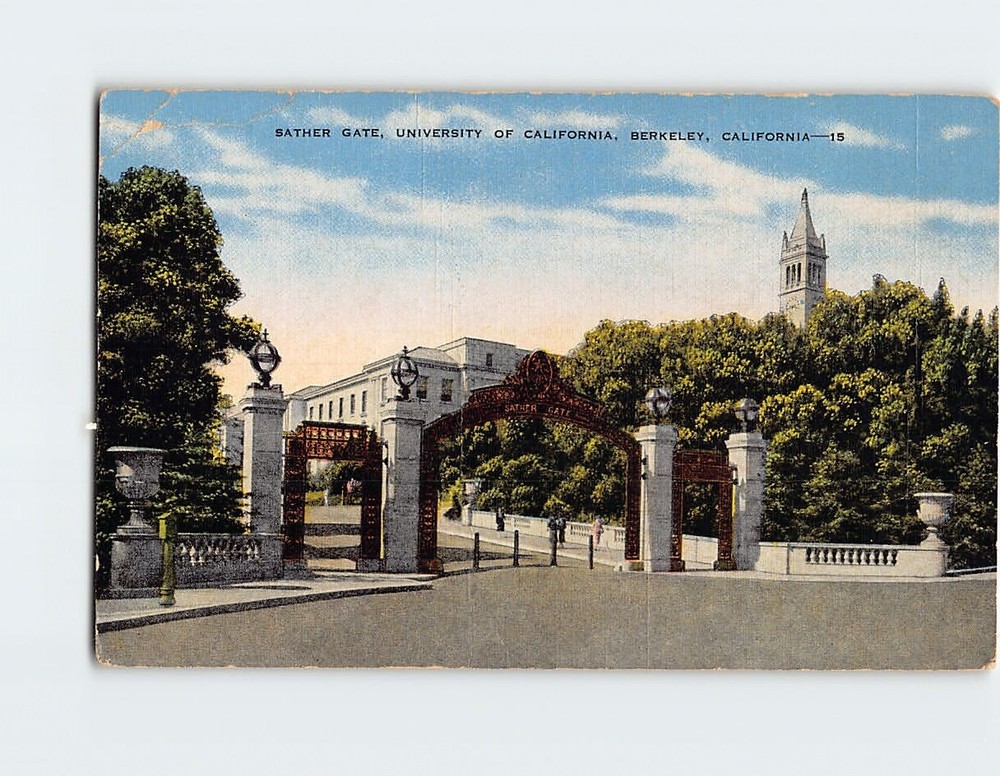Postcard Sather Gate University of California Berkeley