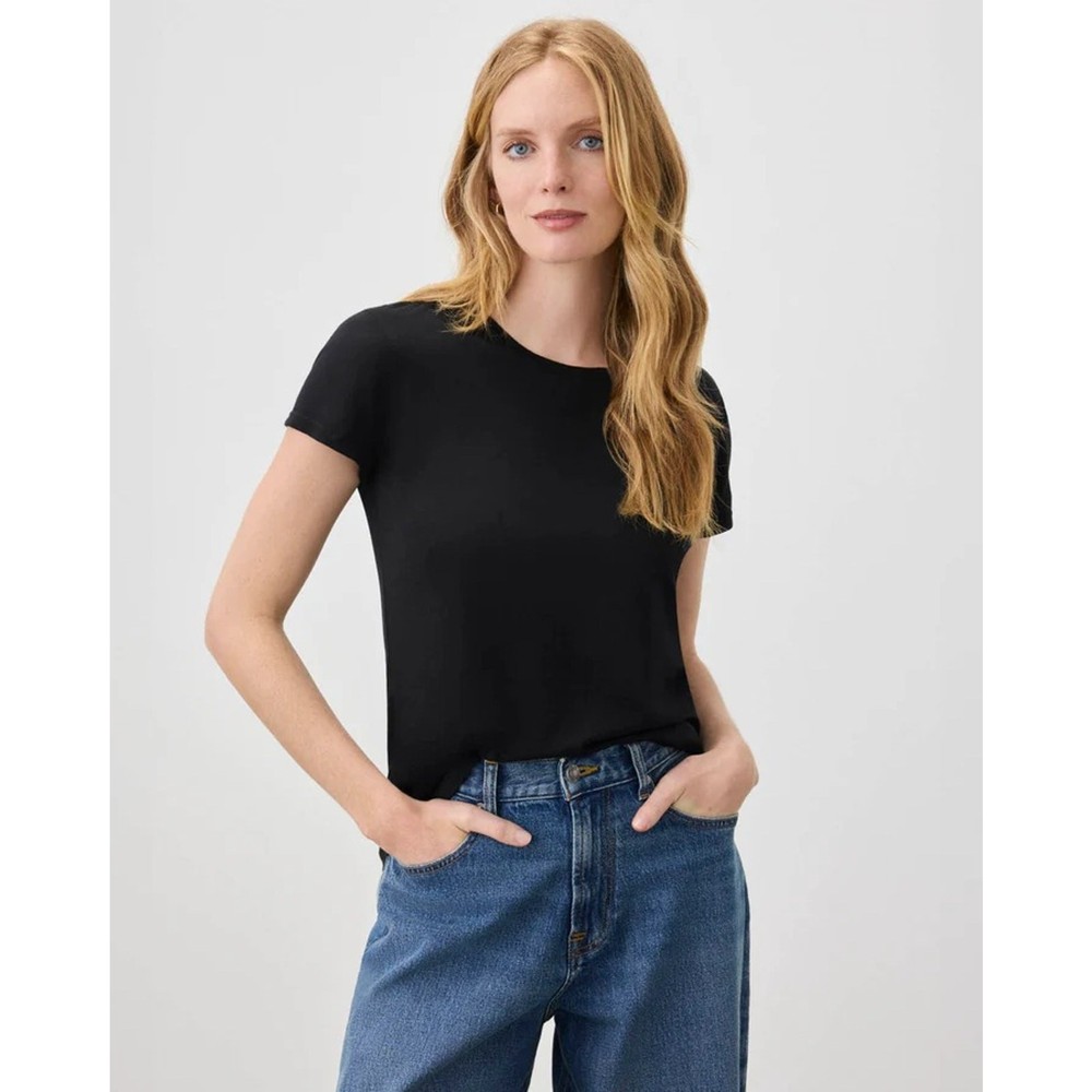 Splendid Women Black Supima Cotton / Modal Abbie Casual Crewneck Tee Size XS