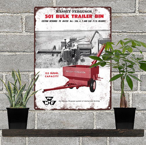MASSEY-FERGUSON 501 BULK TRAILER Farm Man Cave Metal Sign 9x12