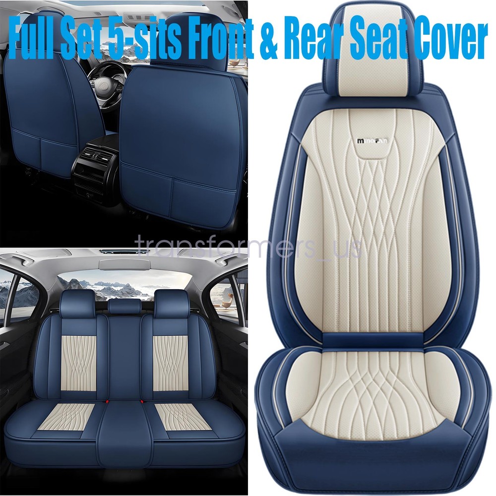 Car Seat Cover Full Set Front+Rear 5 Seats Fits Acura TLX RDX MDX ILX TSX Blue