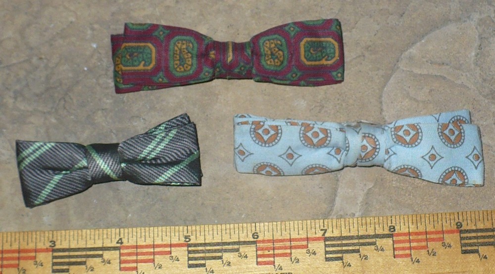 LOT OF 3 VTG. BOW TIES / BEAU JR & ORMONT / SILK BOY'S TIES cleaned & sanitized