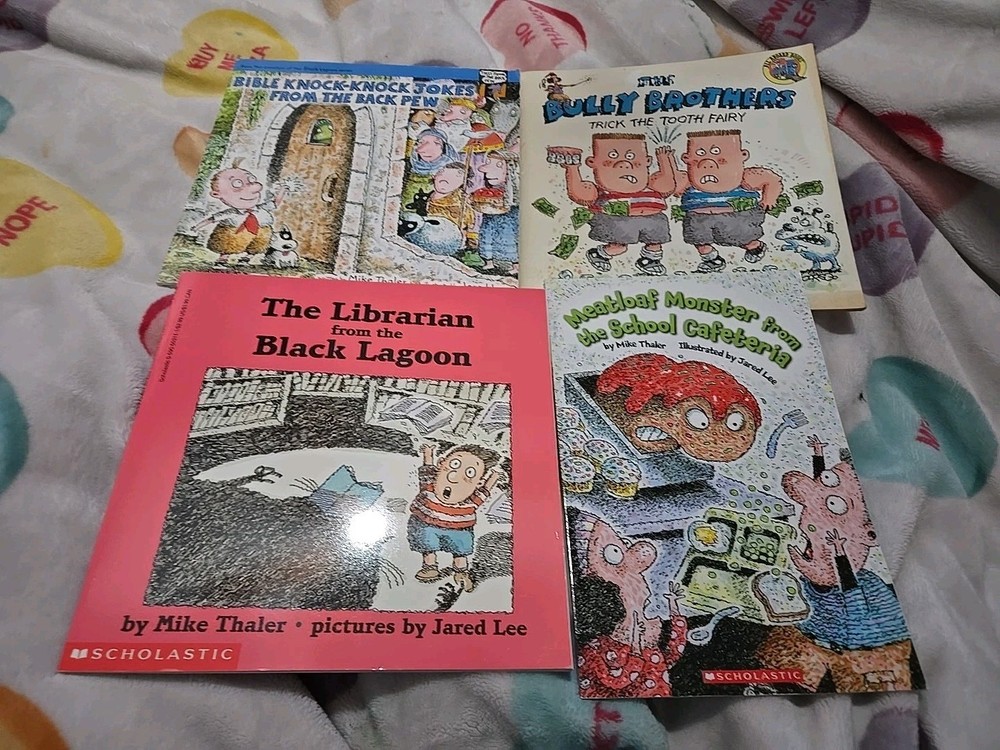 Mike Thaler 4 Book Lot Meatloaf Monster, Black Lagoon, Bully Bros, Bible Knock