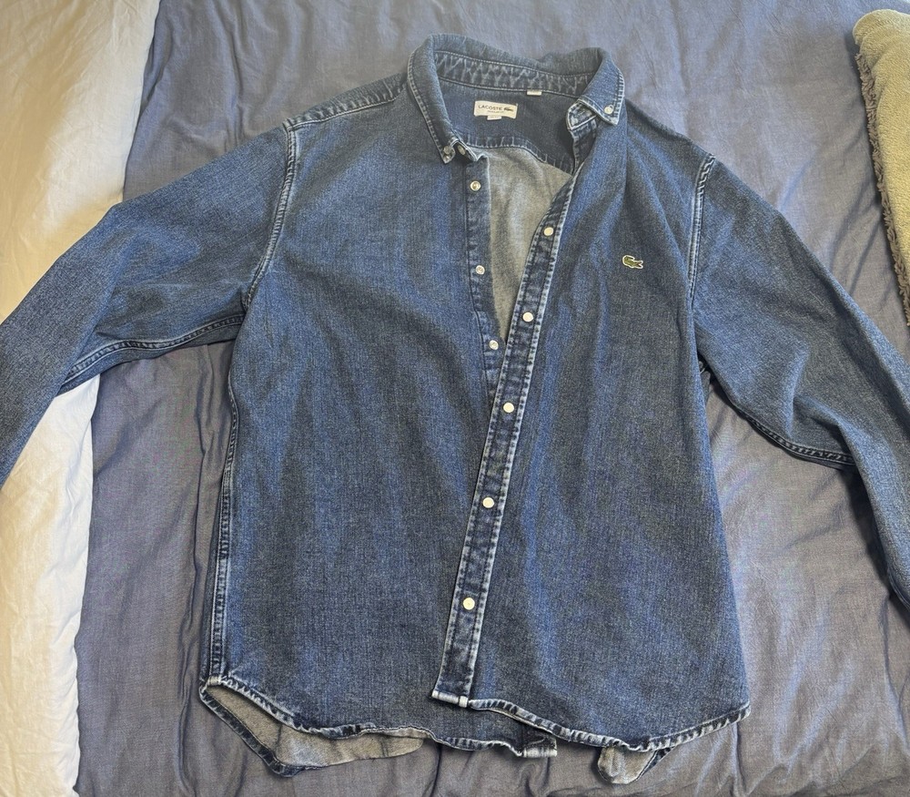 Men’s XL Lacoste Pearl Snap Denim Jacket