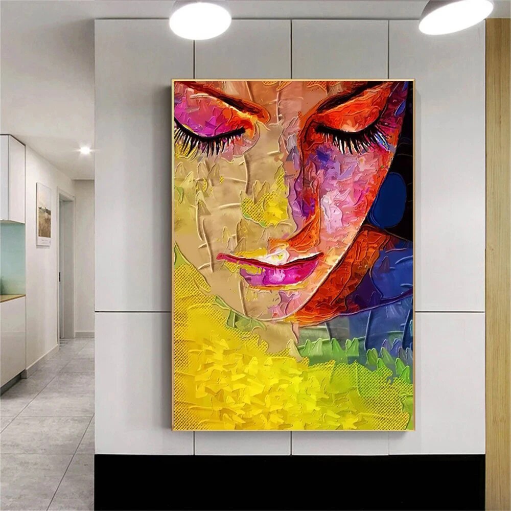 Abstract Woman Portrait Canvas Painting Canvas Wall Art Home Decor Wall Pictures
