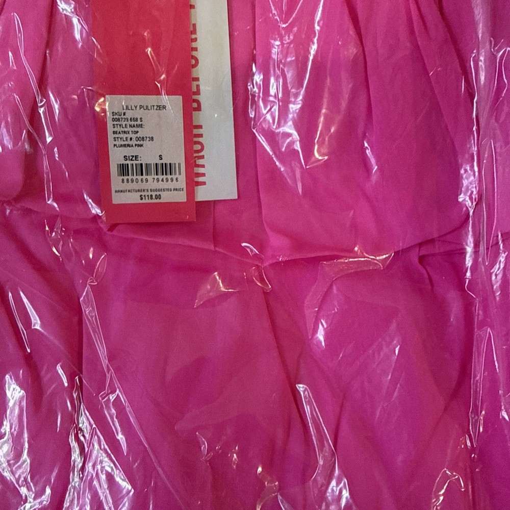 Lilly Pulitzer Beatrix Top Plumeria Pink Size s