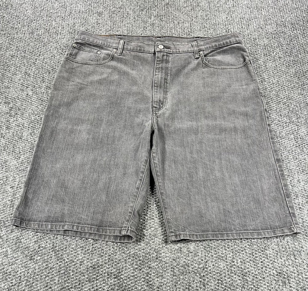 Vintage Levis 569 Jean Shorts Mens 42 Gray Y2K Loose Straight Fit Denim Jorts