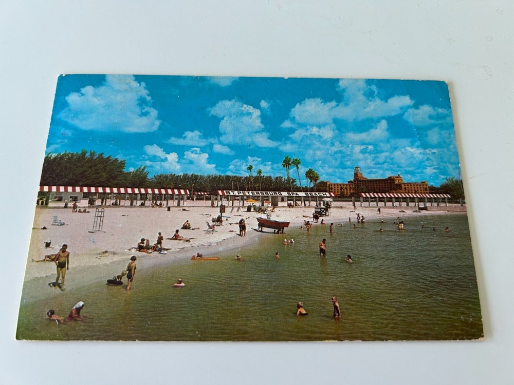 Spa Beach at Million Dollar Pier St Petersburg Florida Vinoy Hotel Postcard