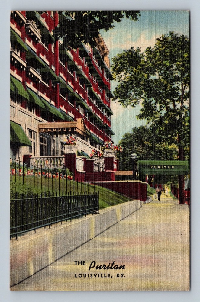 Vintage Linen Postcard The Puritan Hotel Louisville KY Historic View
