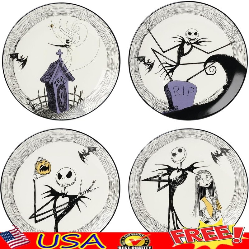 Porcelain Accent Plates Set of 4 Dishwasher Microwave Safe Casual Dining New