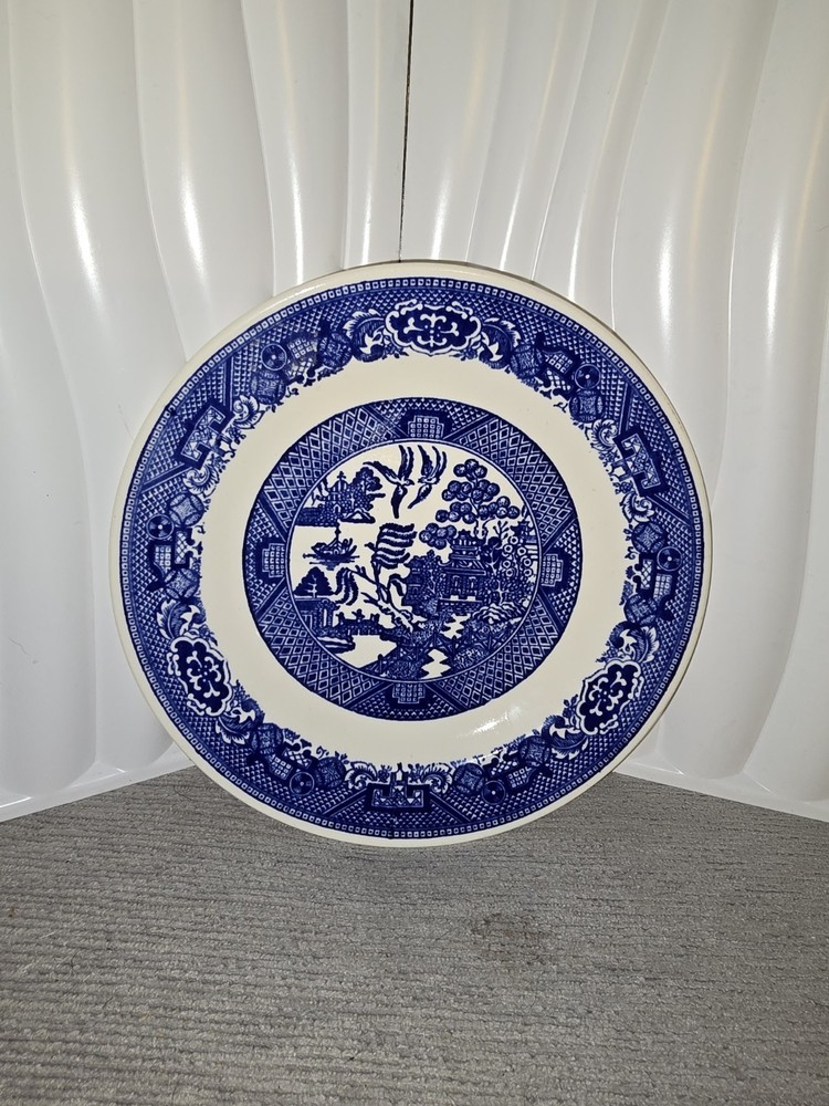 Vintage Blue Willow by Royal Sebring Ohio Dinner Plate Blue White Transferware