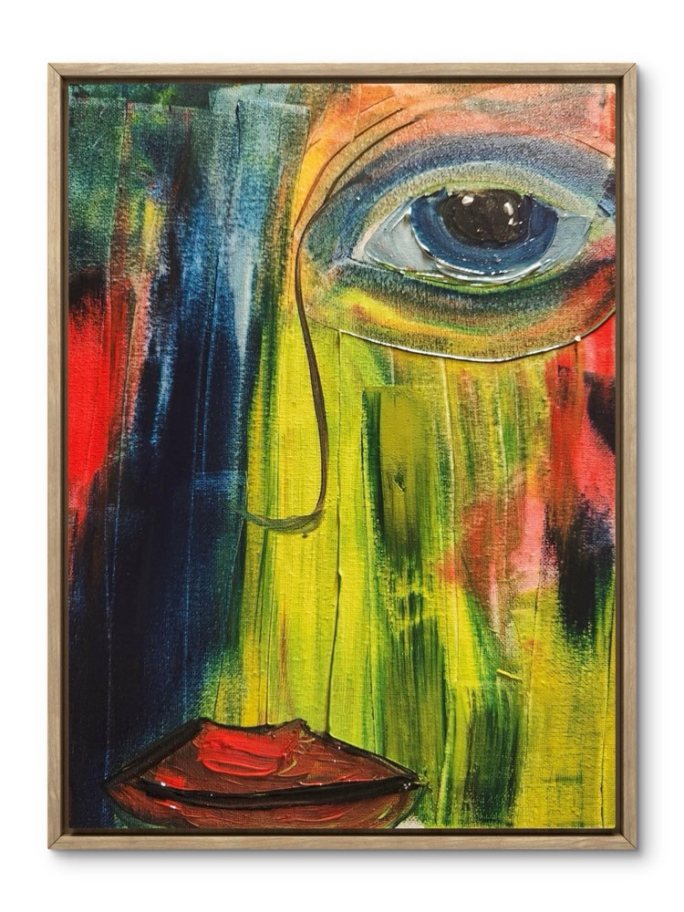 Abstract Woman Multicolor Impressionistic Original Wall Art 14X11 Canvas Acrylic