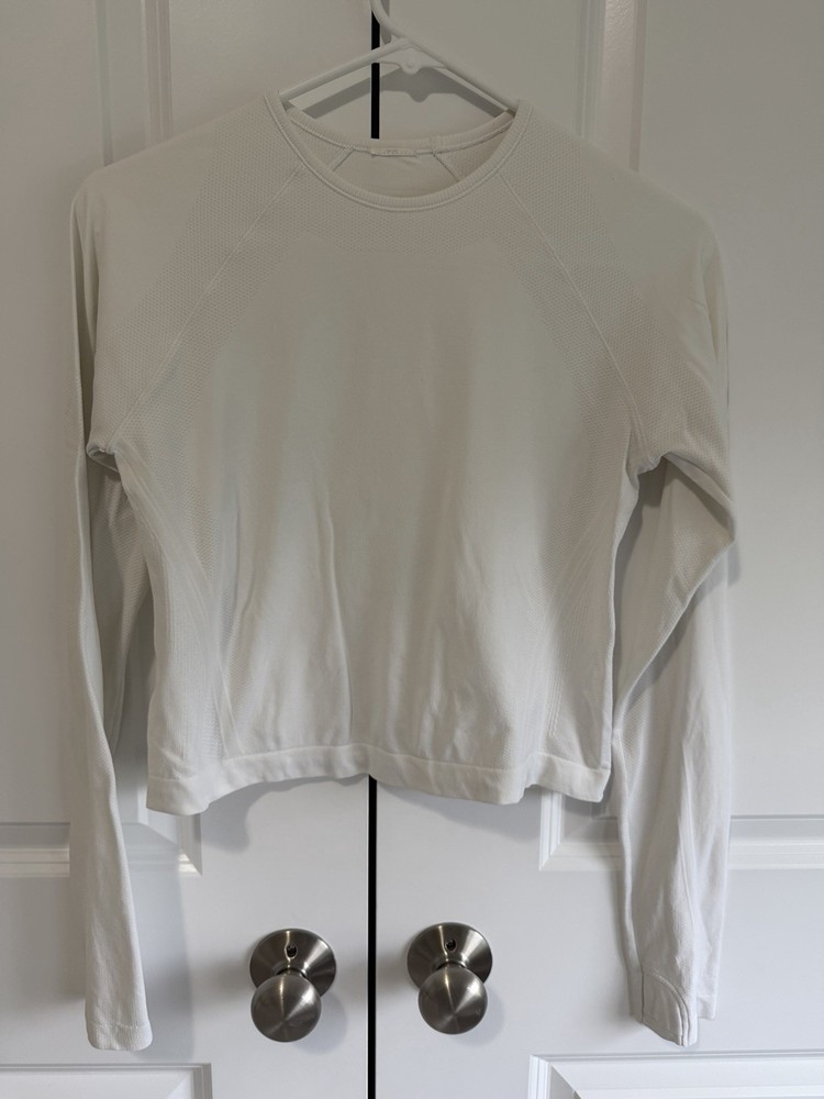 Athleta Girl White Long Sleeve T-shirt XL, #371