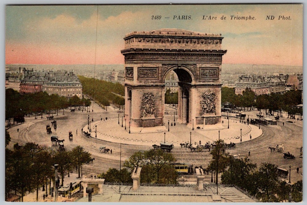Antique Postcard Arc DE Triomphe Paris, Fr 1910s