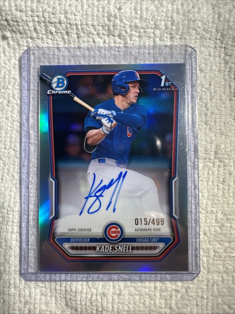 2026 Bowman Kade Snell Chrome Auto Autograph Refractor 1st Prospect #/499 Cubs
