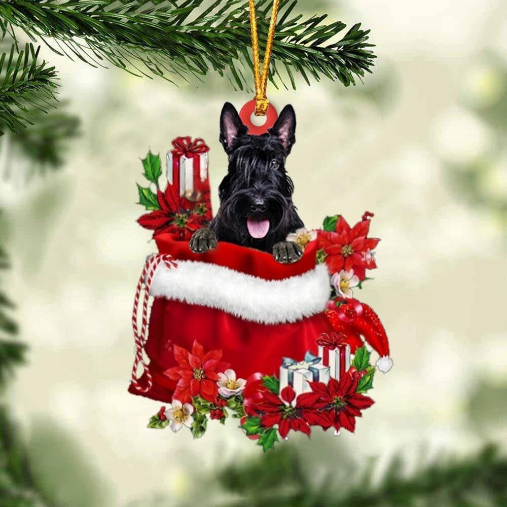Scottish Terrier Dog Gift Bag Christmas Ornament  Scottie Dog Car Ornament Decor