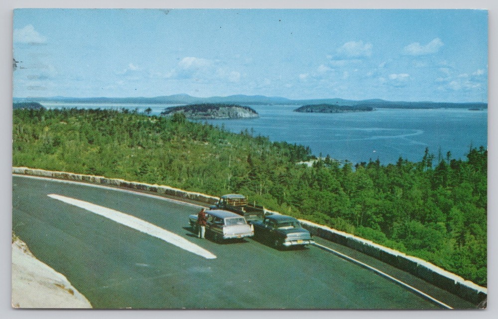 Acadia National Park Maine Frenchman's Bay Bar Harbor Champlain Vintage Postcard-image