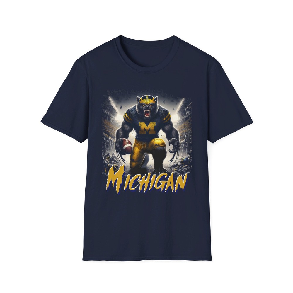 Michigan Wolverines Horror Mashup Shirt - Fear the Blue with a Chilling Twist