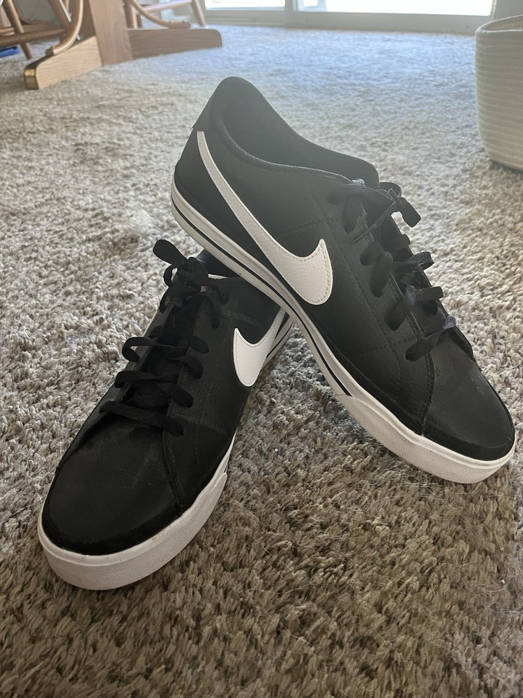 Nike Men's Court Legacy CU4150-002 Black White Leather Athletic Shoes