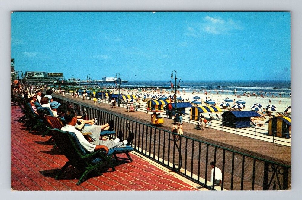 Atlantic City NJ-New Jersey, Deck of Marlborough Blenheim Hotel Vintage Postcard