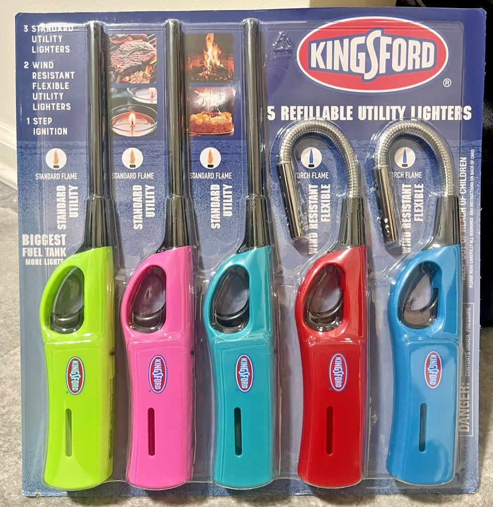 Utility Lighters 5 pc Value Pack Kingsford Limited -NEW SEALED
