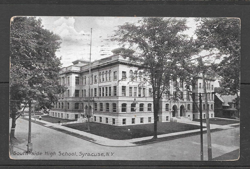 Post Card Of South Side High School In Syracuse N.y. In 1909
