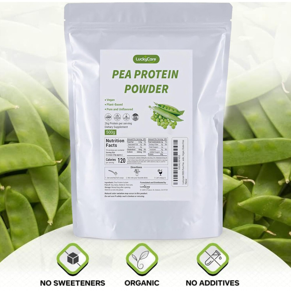 PURE 100% PEA PROTEIN POWDER PRO ISOLATE NON-GMO HIGH PROTEIN VEGAN 500 grams