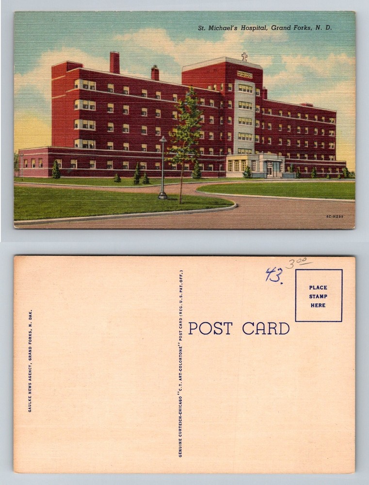 Grand Forks, ND-North Dakota, St. Michael’s Hospital Building Vintage Postcard