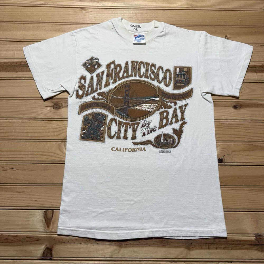 Vintage 1993 San Francisco California Graphic Hanes Beefy-T Shirt Size Small