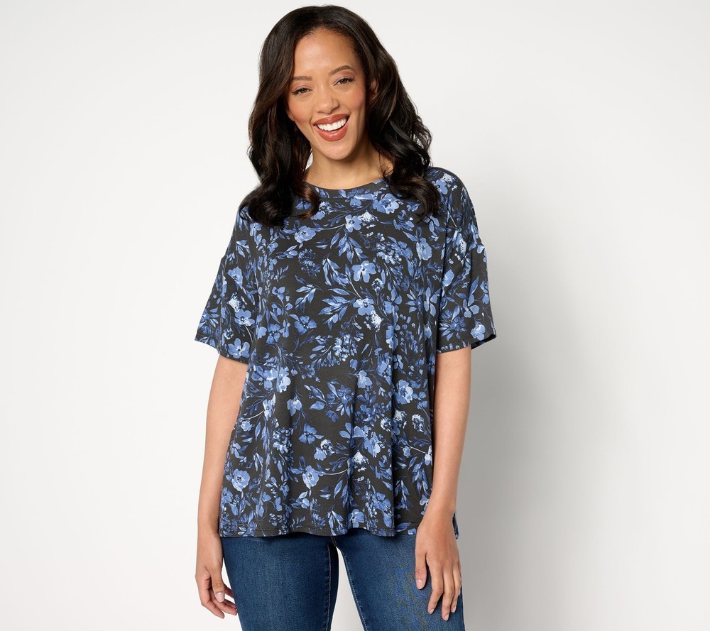 nicole by Nicole Miller Women's Top Sz XL Luxe Modal Drop Multi-colored A653450