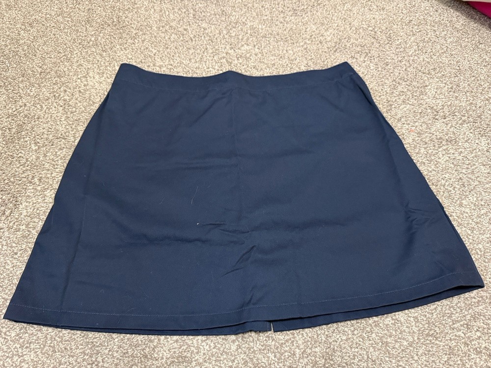 Lands’ End Skort Womens 14  Navy Blue Zip Front Stretch Casual Golf