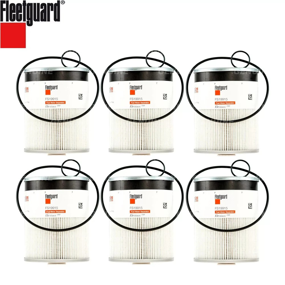 6PCS Fleetguard FS19915 L9915F Fuel Filter Cummins with Water Separator Elemax