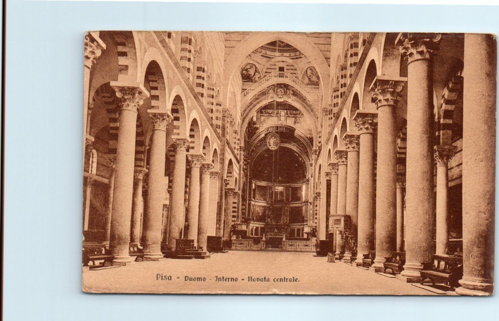 Postcard - Central nave, Interior - Pisa Cathedral - Pisa, Italy