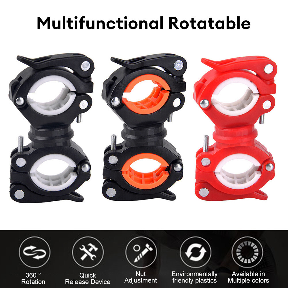 360° Rotation MTB Bicycle Bike Flashlight Torch Bracket Clip Mount Clamp Holder