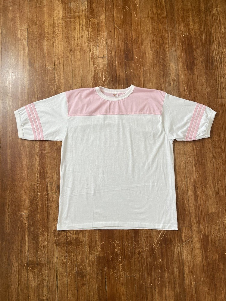 Deadstock Vintage 80s Single Stitch Classic Retro Ringer T-Shirt Adult 2XL USA