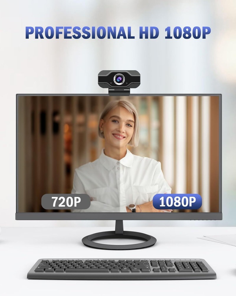 Microphone - High Definition Full HD 1080P USB Webcam for Video Con Webcam with