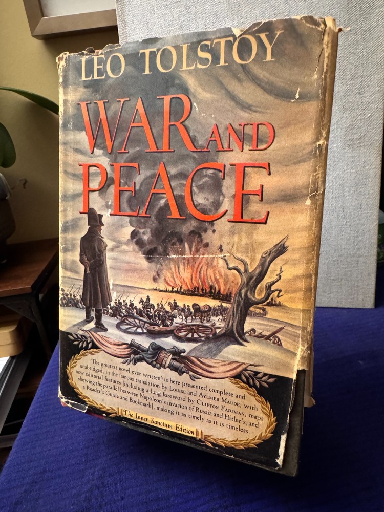 1942 War and Peace Leo Tolstoy HC DJ Inner Sanctum Simon & Schuster w/ Guide 1st