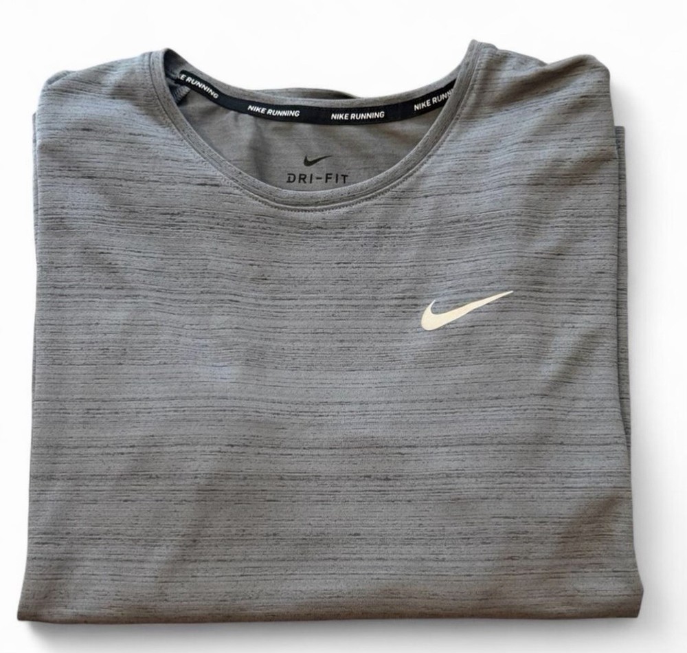 Nike Running Dri Fit Shirt Mens Large Gray Long Sleeve Athletic