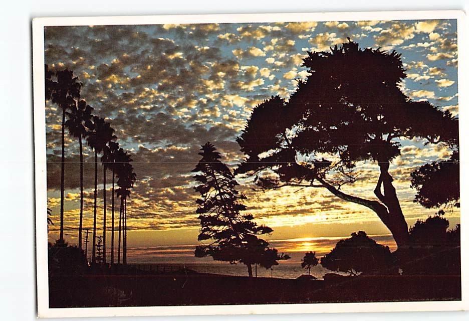 Postcard Spectacular sunset over the Pacific off La Jolla San Diego CA USA