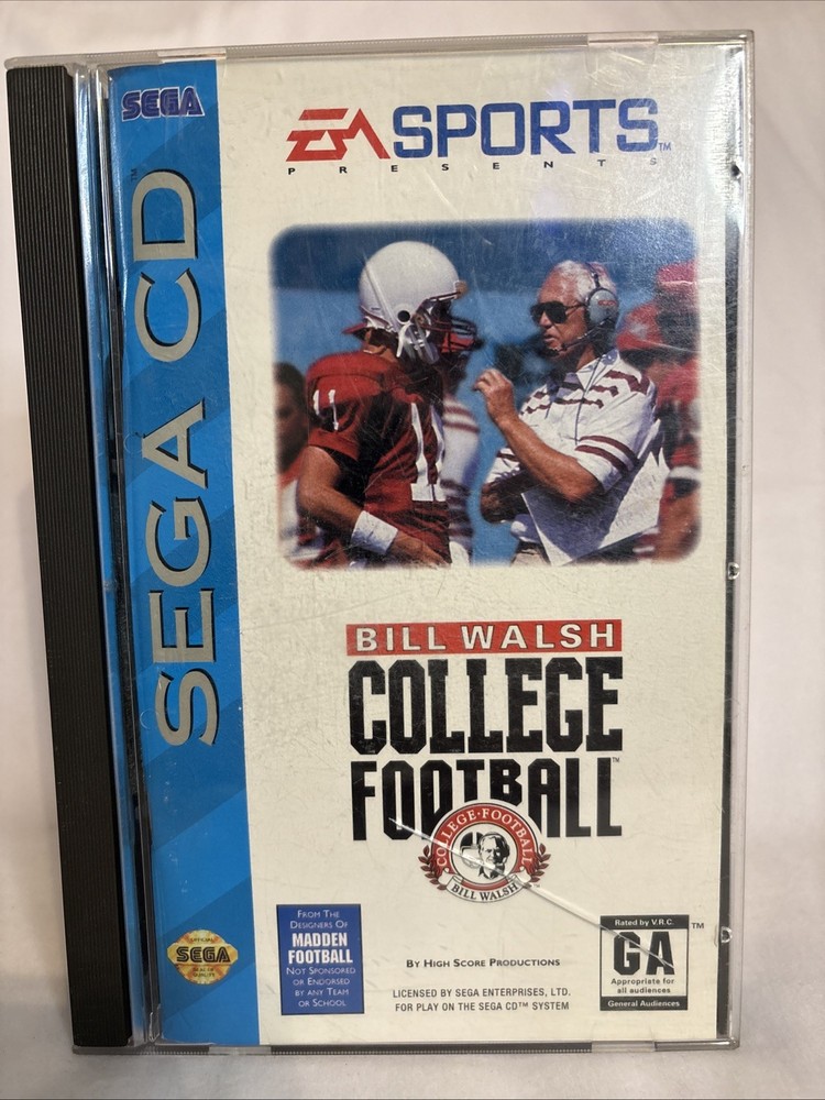 Bill Walsh College Football (Sega CD, 1993) Nice copy!