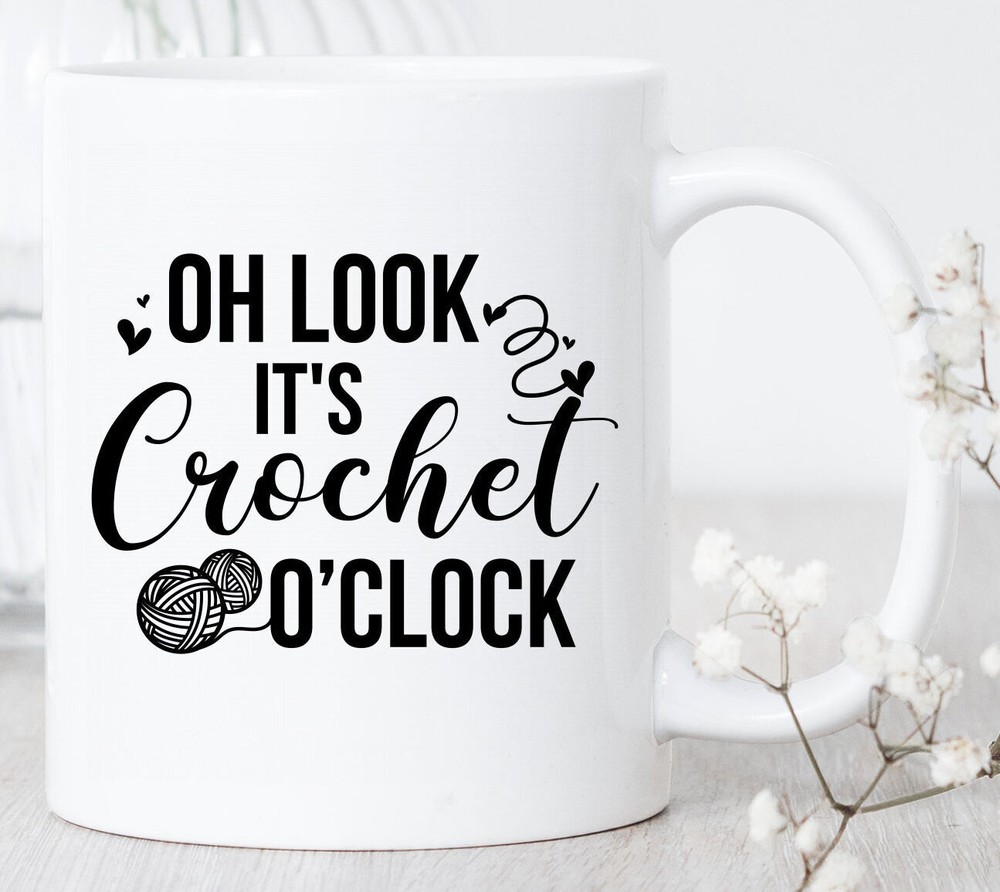 It's Crochet O'clock Mug Crochet Mug Crocheting Gift Crocheter Coffee Mug Funny