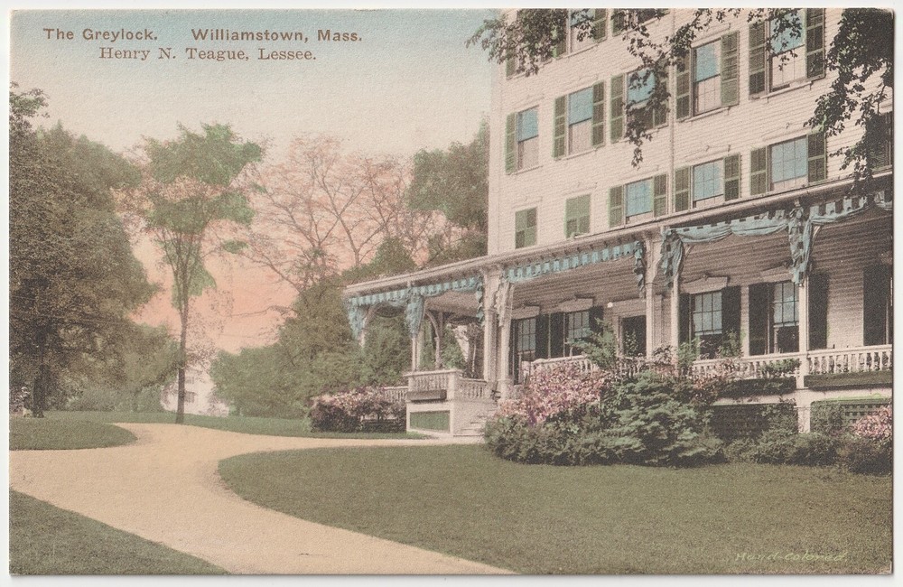 c1920s~Williamstown Massachusetts MA~ Greylock Hotel~Hand Colored Postcard