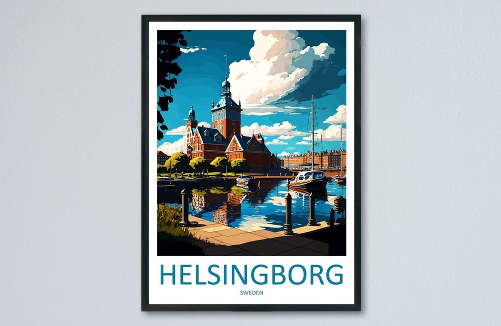 Helsingborg Travel Print Wall Art Helsingborg Wall Hanging Home Dcor