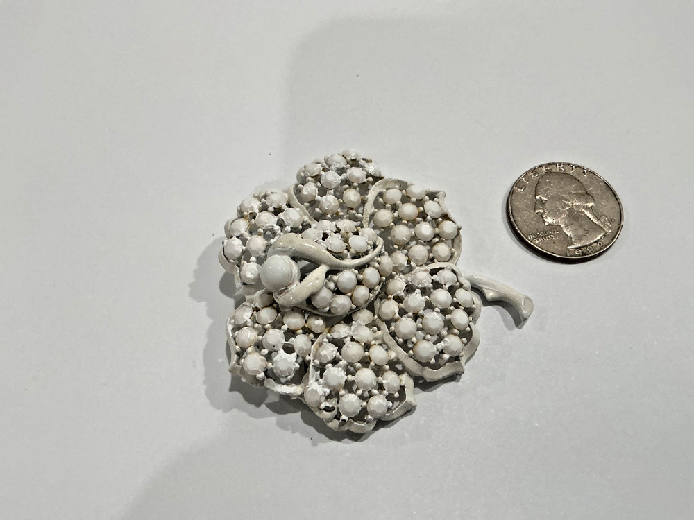 Weiss vintage milk glass brooch