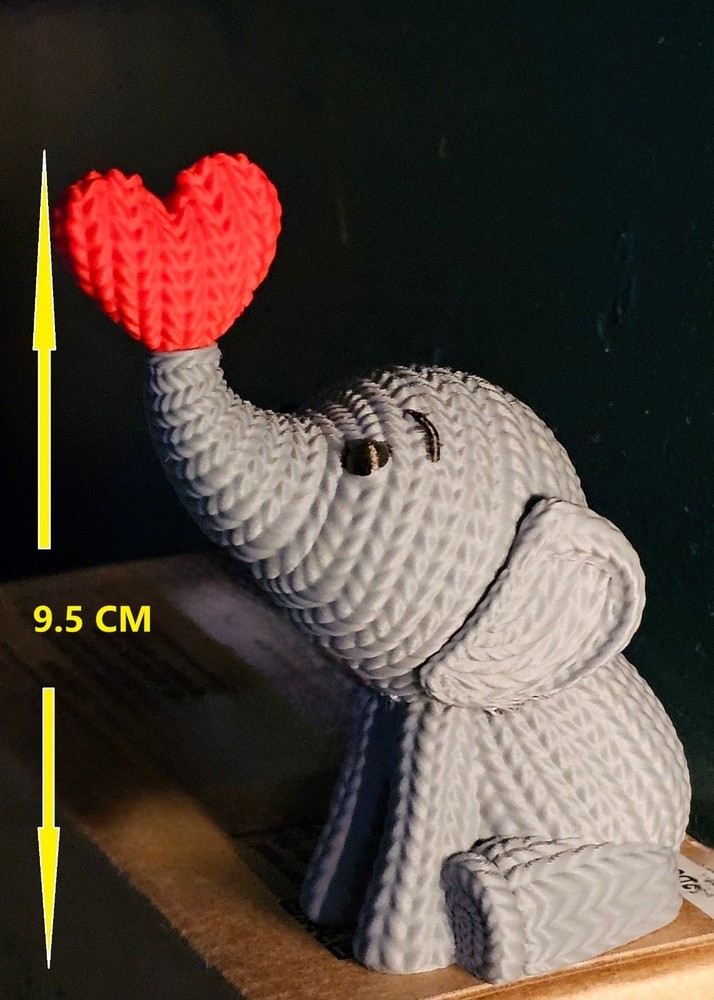 love themed decoration small gray elephant holding red heart ornament