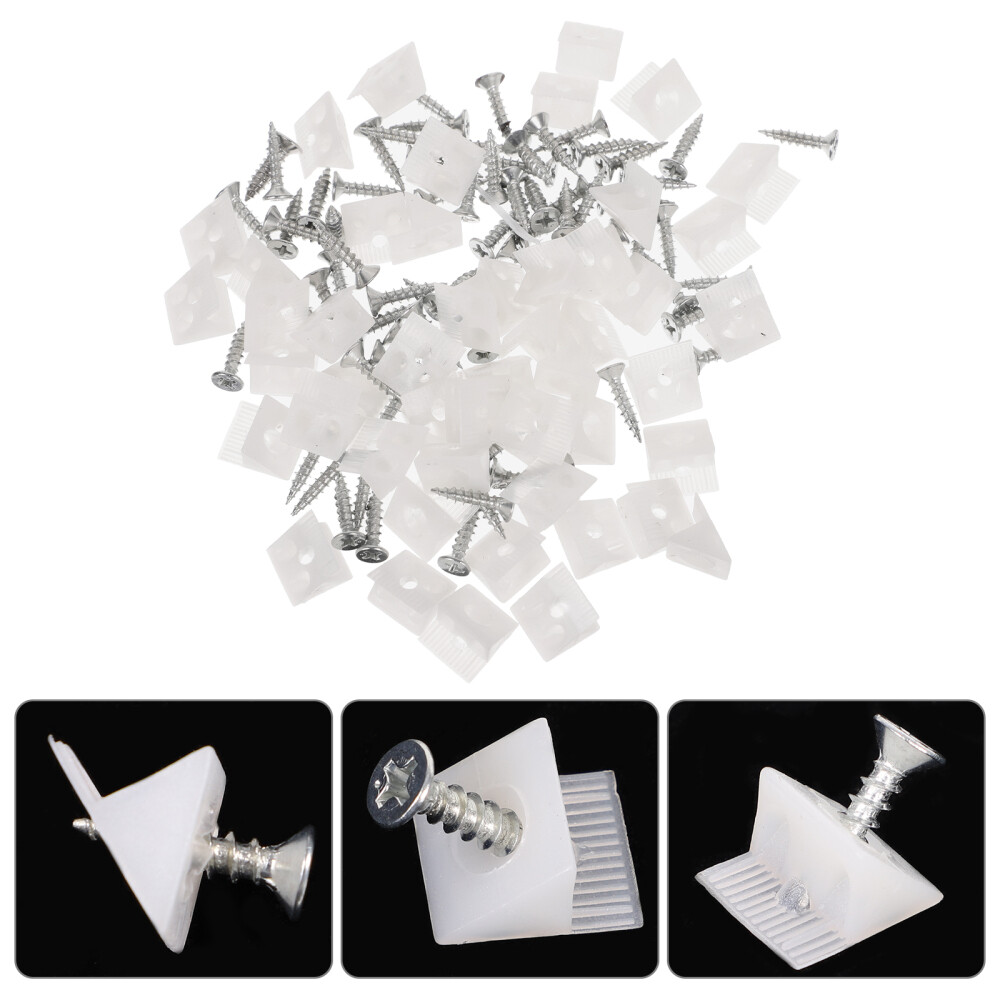 100 Pcs Furniture Reinforcement Plastic Drawer Bracket Front Cabinet Support